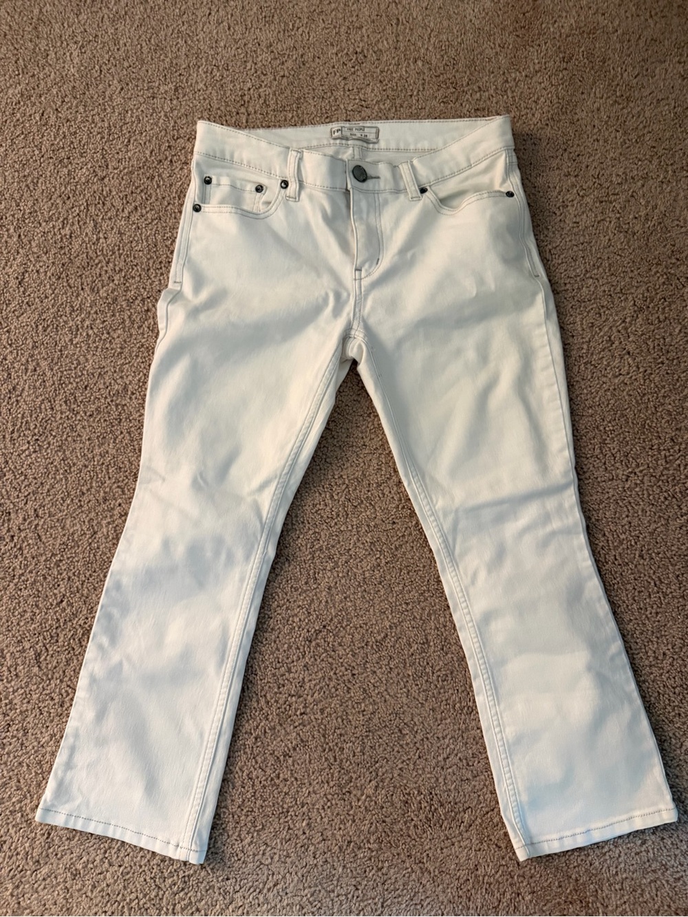 Free People Off-White Wide Leg Jeans